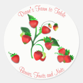 Aardbeienetiket Ronde Sticker