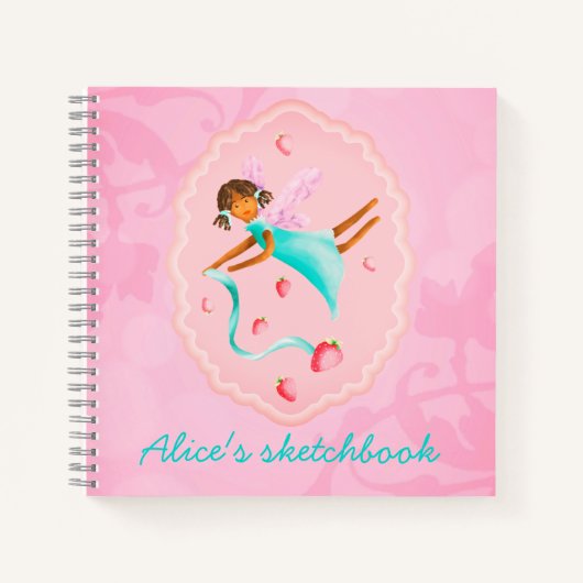 Aardbeienfee gepersonaliseerd notitieboek (Voorkant)