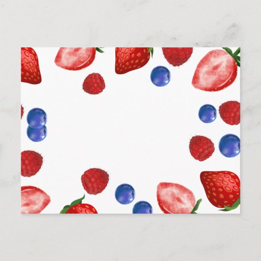 aardbeienfeest| Bedankt voor je verjaardag Briefkaart (Achterkant)