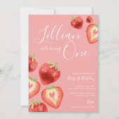 Aardbeienfeest Girl Kaart (Voorkant)