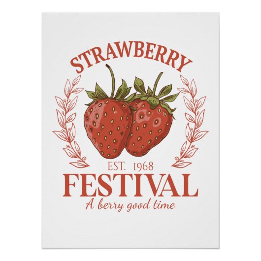 Aardbeienfestival Perfect Poster (Voorkant)