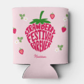 Aardbeienfestival voor altijd schattig  blikjeskoeler (Achterkant)