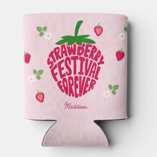 Aardbeienfestival voor altijd schattig  blikjeskoeler (Achterkant)