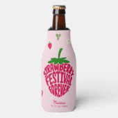 Aardbeienfestival voor altijd schattig flesjeskoeler (Fles Voorkant)