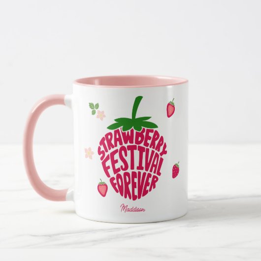 Aardbeienfestival voor altijd schattig  mok (Links)