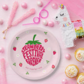 Aardbeienfestival voor altijd schattig  papieren bordje (Feest)