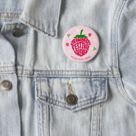 Aardbeienfestival voor altijd schattig  ronde button 5,7 cm