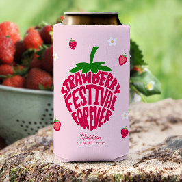 Aardbeienfestival voor altijd schattig  seltzer blikjeskoeler