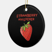 Aardbeienfluisteraar Keramisch Ornament (Links)