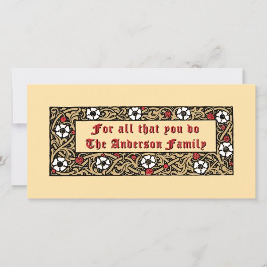 Aardbeienfruit Bloemen Bedankkaart (Achterkant)