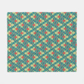 Aardbeienfruit, bloesems en fruitloper fleece deken (Voorkant (Horizontaal))