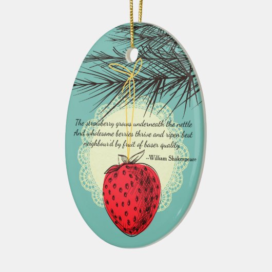 Aardbeienfruit culinair kerstversiering keramisch ornament (Links)