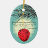 Aardbeienfruit culinair kerstversiering keramisch ornament (Voorkant)