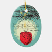 Aardbeienfruit culinair kerstversiering keramisch ornament (Achterkant)