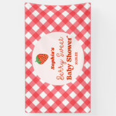 Aardbeienfruit Een besachtig Baby shower Spandoek (Verticaal)