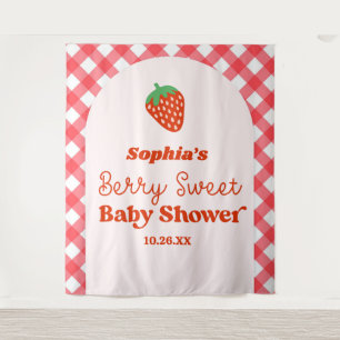 Aardbeienfruit Een besachtig Baby shower Wandkleed