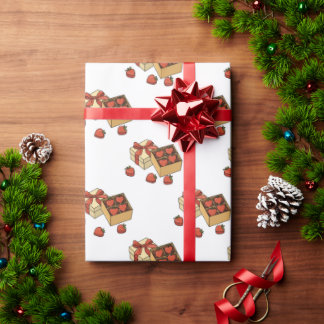 Aardbeienfruit een doos snoep cadeaupapier