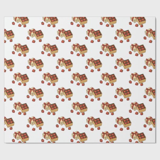 Aardbeienfruit een doos snoep cadeaupapier (Vlak)