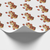 Aardbeienfruit een doos snoep cadeaupapier (Hoek)