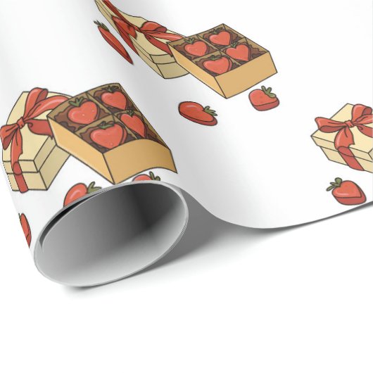 Aardbeienfruit een doos snoep cadeaupapier (Rol Hoek)