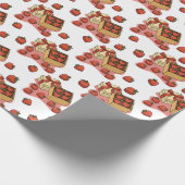 Aardbeienfruit een doos snoep cadeaupapier (Hoek)