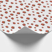 Aardbeienfruit witte achtergrond cadeaupapier (Hoek)