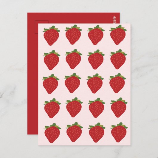 Aardbeienfruit zoete zomer aardbeien briefkaart (Voorkant / Achterkant)