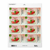 Aardbeienfruitconserven Etiket (Full Sheet)