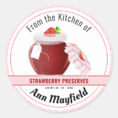 Aardbeienfruitconserven | Jam Jar Label (Voorkant)