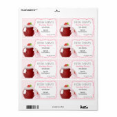 Aardbeienfruitconserven | Jar-etiket Etiket (Full Sheet)
