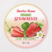 Aardbeienfruitconserven Labels (Design 2)