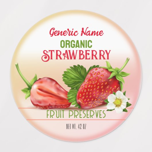 Aardbeienfruitconserven Labels (Design 2)