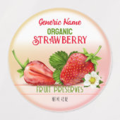 Aardbeienfruitconserven Labels (Design 1)