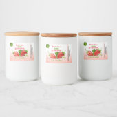 Aardbeienfruitconserven Voedselcontainer Etiket (Flessen)