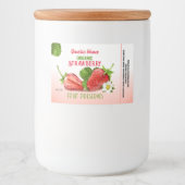 Aardbeienfruitconserven Voedselcontainer Etiket (Voorkant)