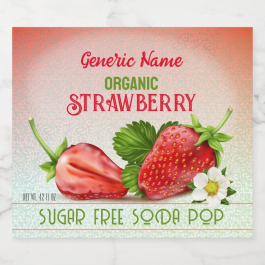 Aardbeienfruitdrank Bier Etiket (Enkel label)