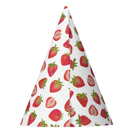 Aardbeienfruitpatroon Feesthoedjes (Achterkant)