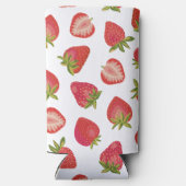 Aardbeienfruitpatroon Seltzer Blikjeskoeler (Achterkant)