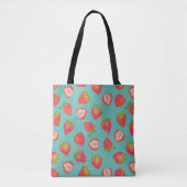 Aardbeienfruitpatroon Tote Bag (Voorkant)