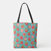 Aardbeienfruitpatroon Tote Bag (Achterkant)