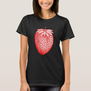 Aardbeienfruitretro  grafische kaart Mannen T-shirt