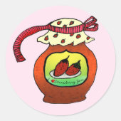 Aardbeiengelei bewaart ronde sticker (Voorkant)