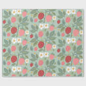 Aardbeiengrof botanisch verpakkingspapier cadeaupapier (Vlak)