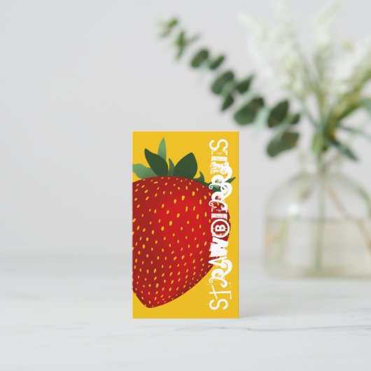 aardbeiengrunge loyaliteit klantenkaartje (Staand voorkant)