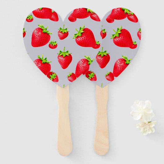 aardbeienhandventilator handwaaier (Voorkant en achterkant)
