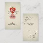 Aardbeienhart (bakken/chef/taart decoratie) v2 visitekaartje (Voorkant / Achterkant)