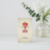 Aardbeienhart (bakken/chef/taart decoratie) v2 visitekaartje (Staand voorkant)