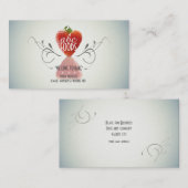 Aardbeienhart (bakken/koken/taart decoratie) visitekaartje (Voorkant / Achterkant)