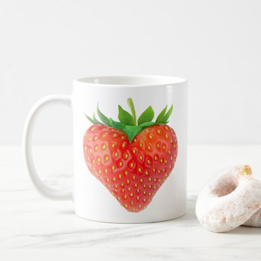 Aardbeienhart Koffiemok (Met donut)