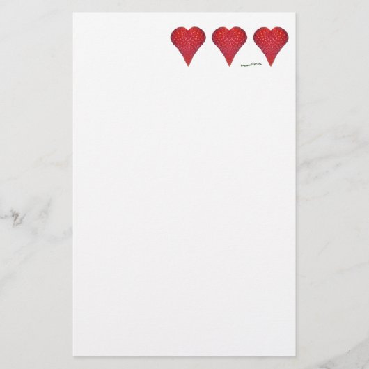 Aardbeienharten Briefpapier (Voorkant)
